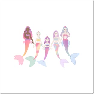 Mermaid Family Posters and Art